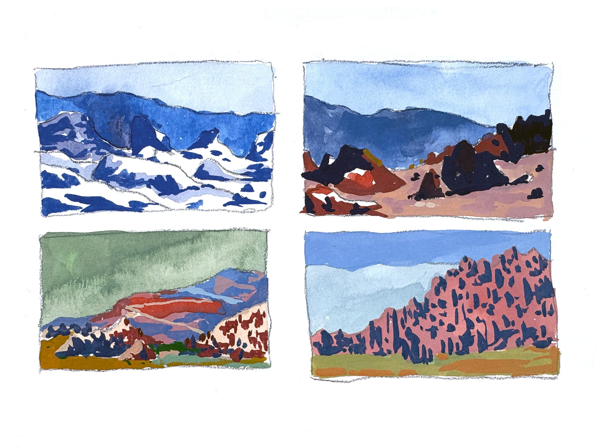 Alabama Hills 2, 2020 (gouache on paper)