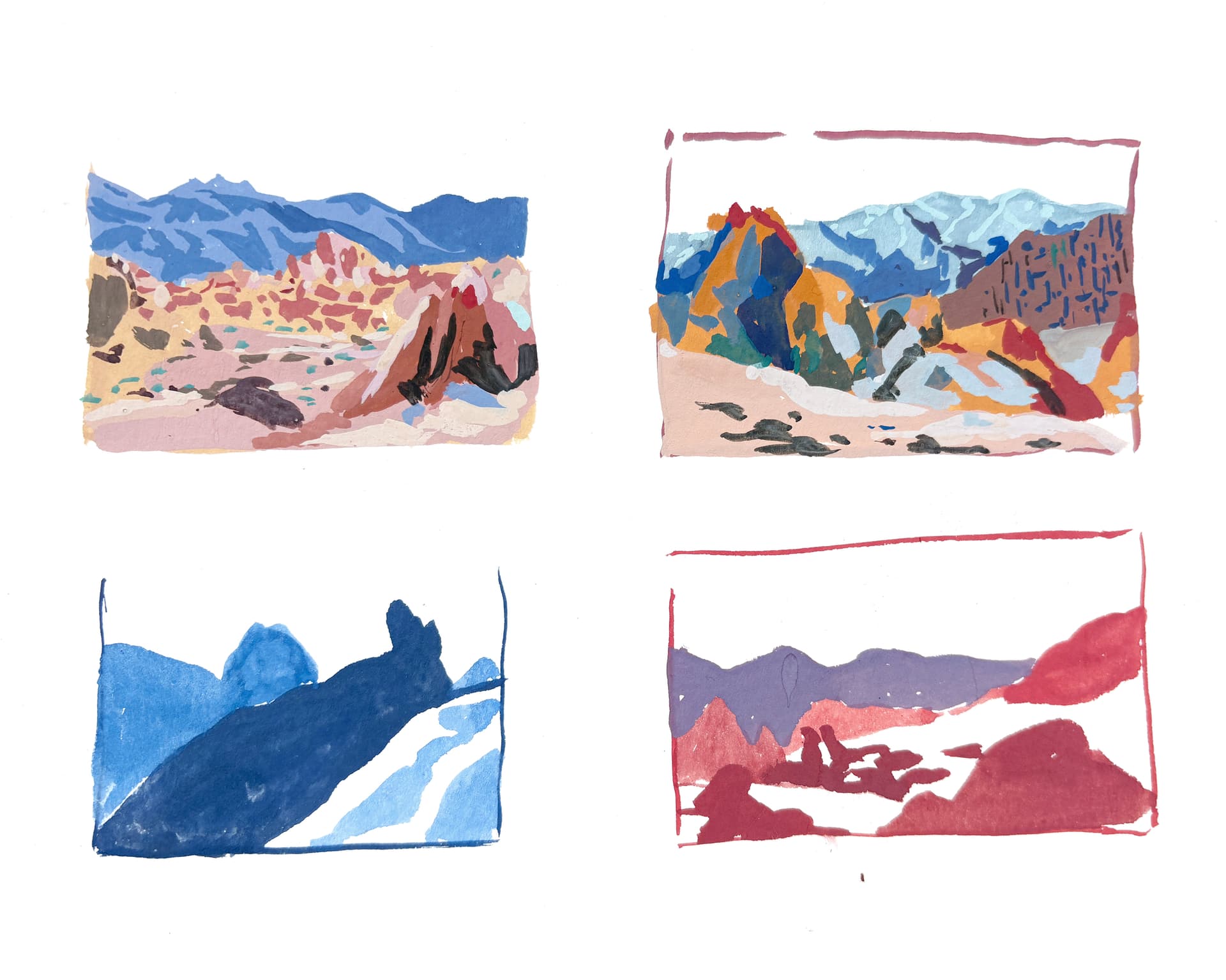 Alabama Hills, 2020 (gouache on paper)