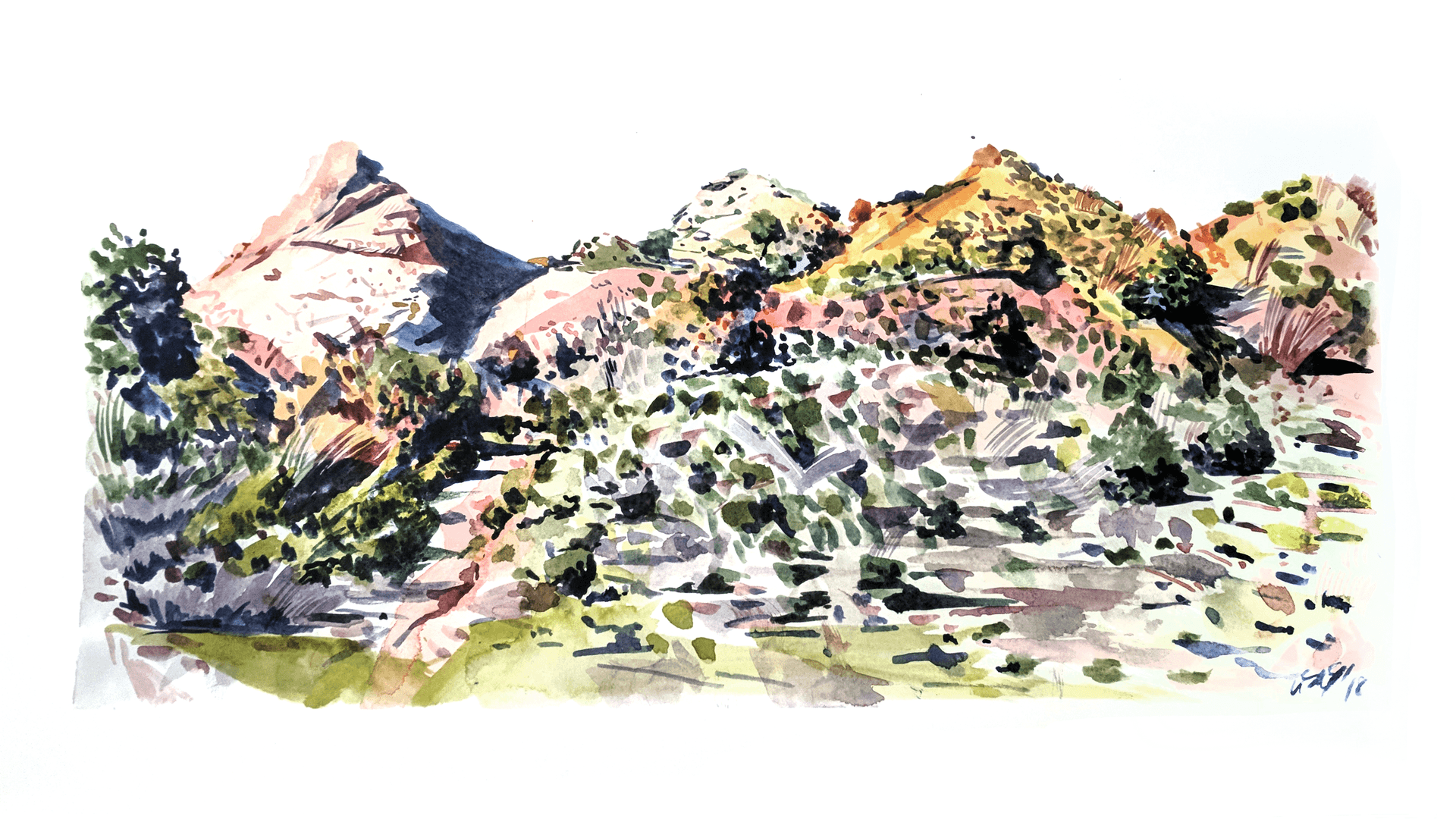 Coyote Hill, 2018 (watercolor on paper)