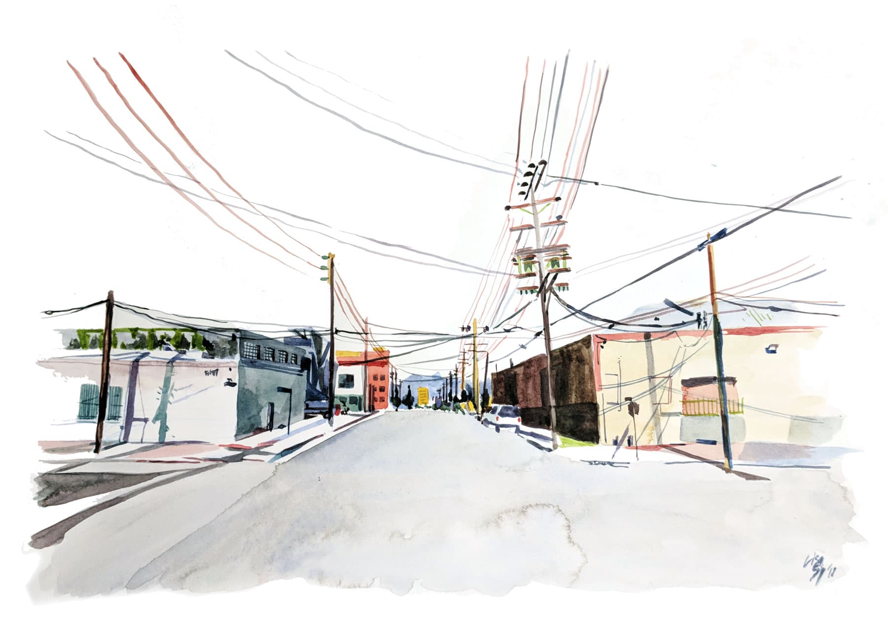 Los Angeles, 2018 (watercolor on paper)