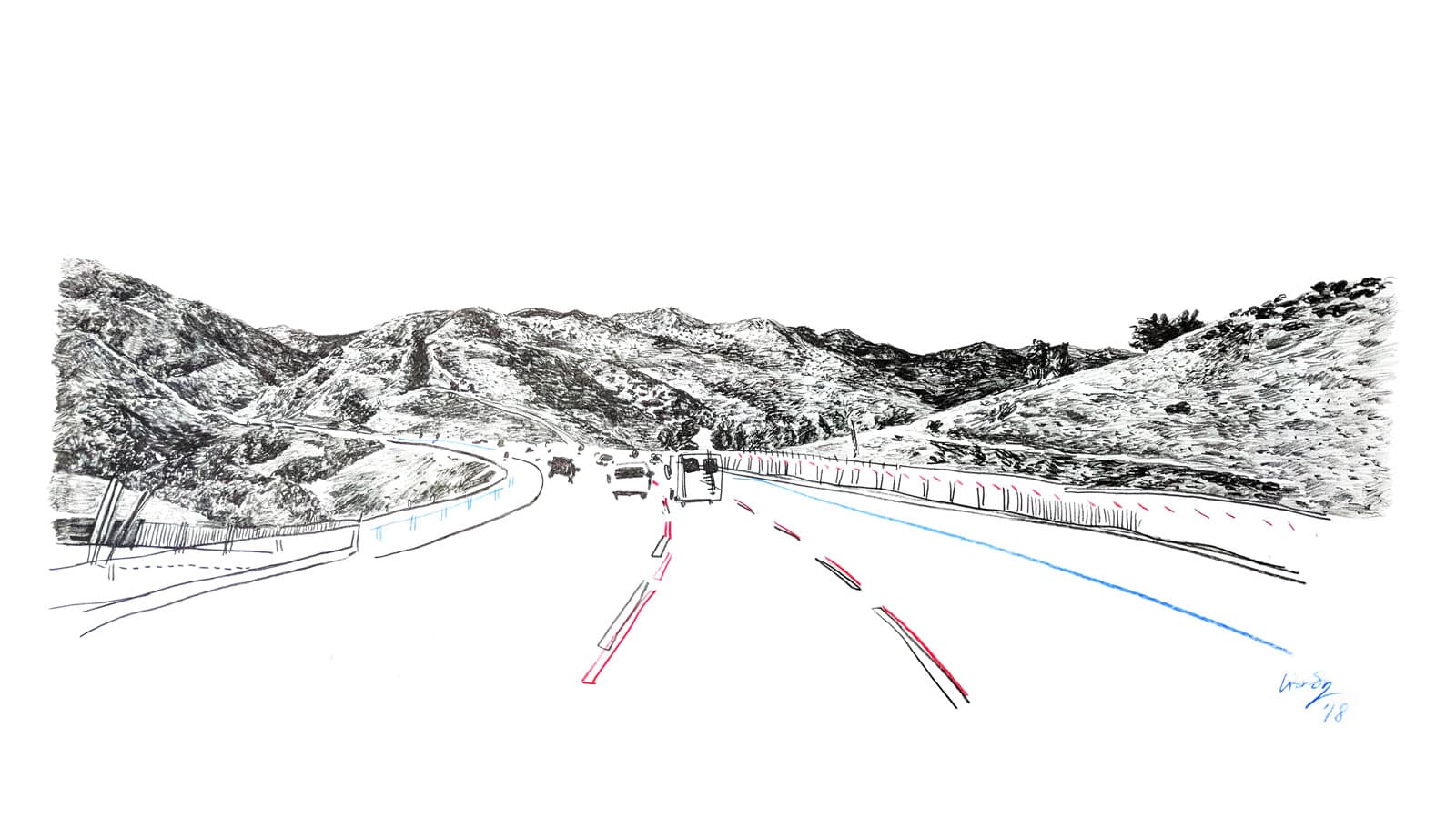 I-5 (2018) (graphite & colored pencils on paper)