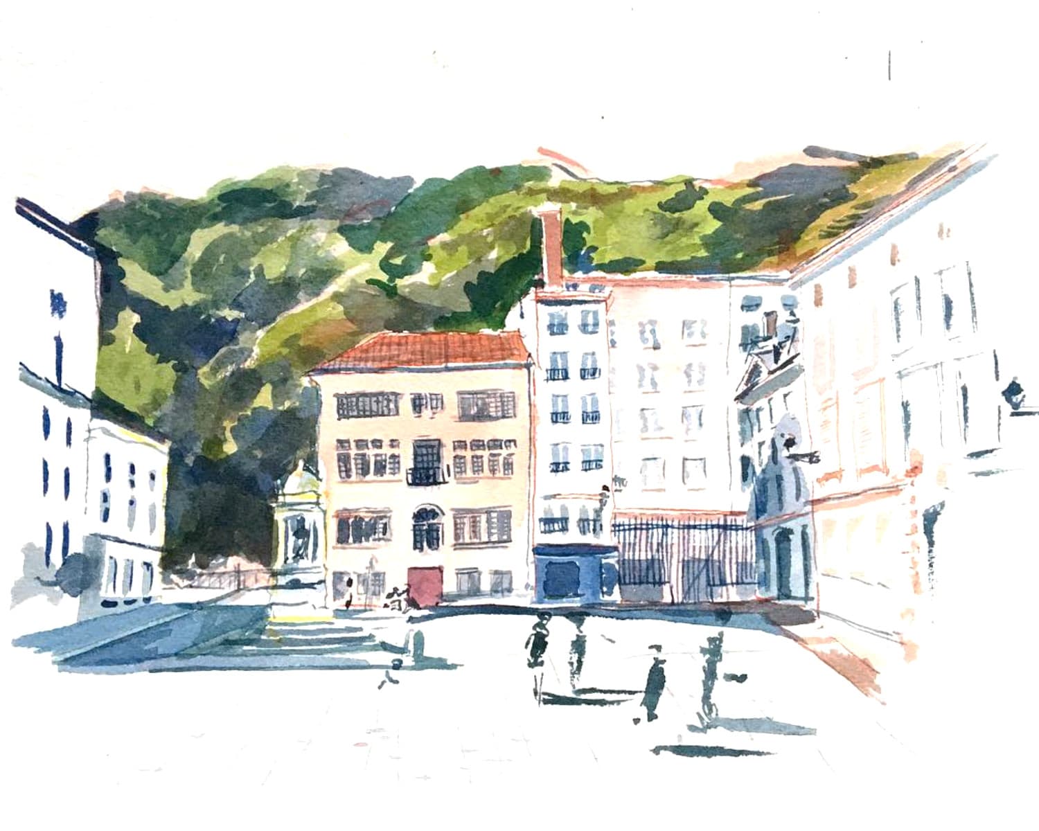 Lyon 1, 2018 (watercolor on paper)