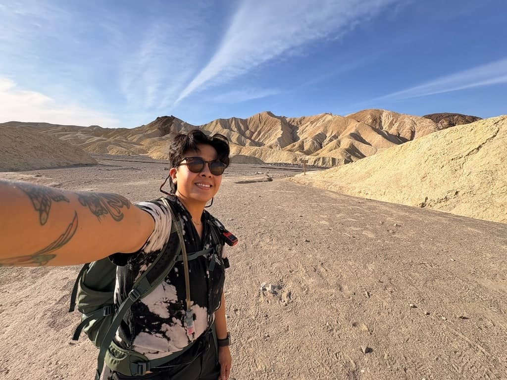 Badlands hiking selfie